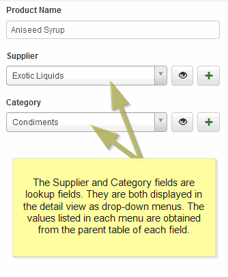 Lookup field > Parent table
