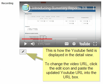 Media tab > Youtube video