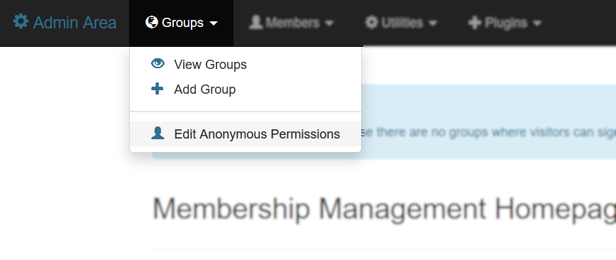AppGini edit anonymous permissions