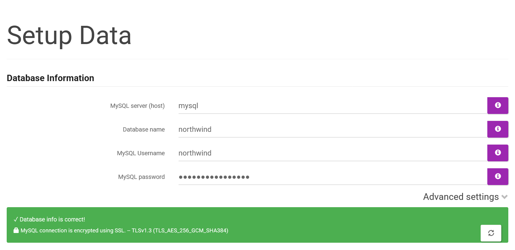 SSL coneection confirmation showing SSL type and cipher SSL connection confirmation