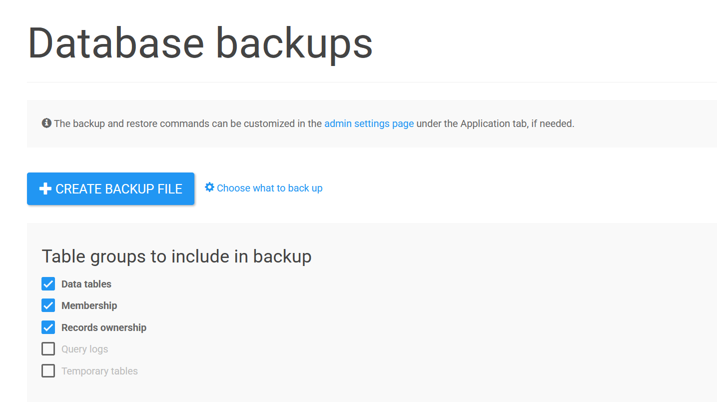 Choose what to back up