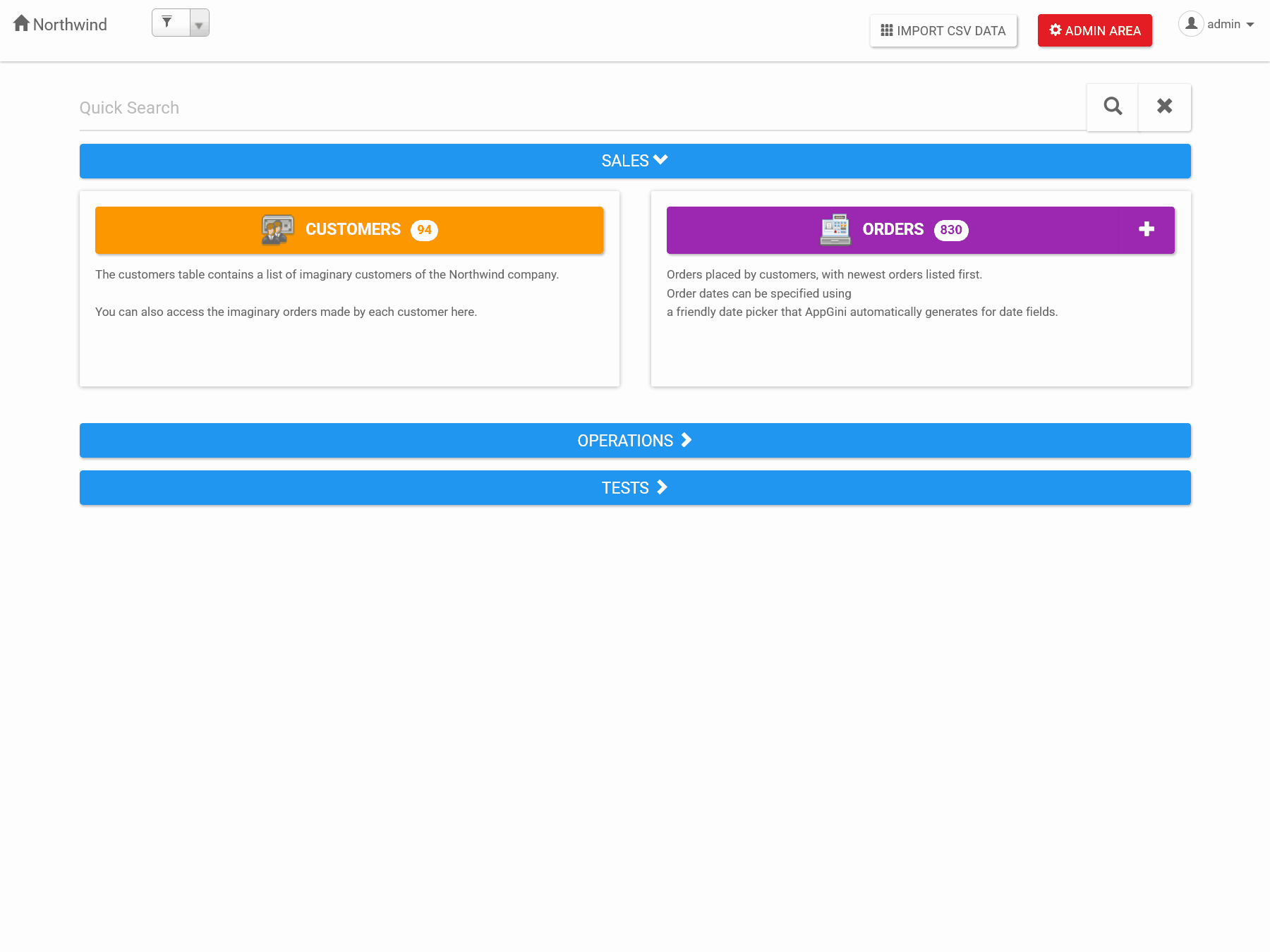 Homepage search demo