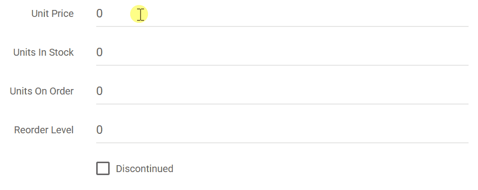 Live client-side numeric field validation